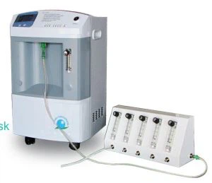 Gyermekgyógyászati 10 liter Oxygen Concentrator 5 Way Flow Splitter